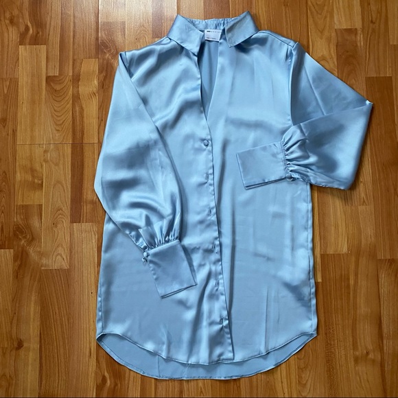 Silk Blue Dress - Picture 3 of 3